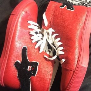 Gucci Red Leather 9 Panther Angry Cat, Sneakert